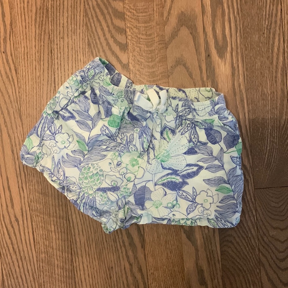 Vineyard Vines Shorts Floral Blue Green Size 4 Girls